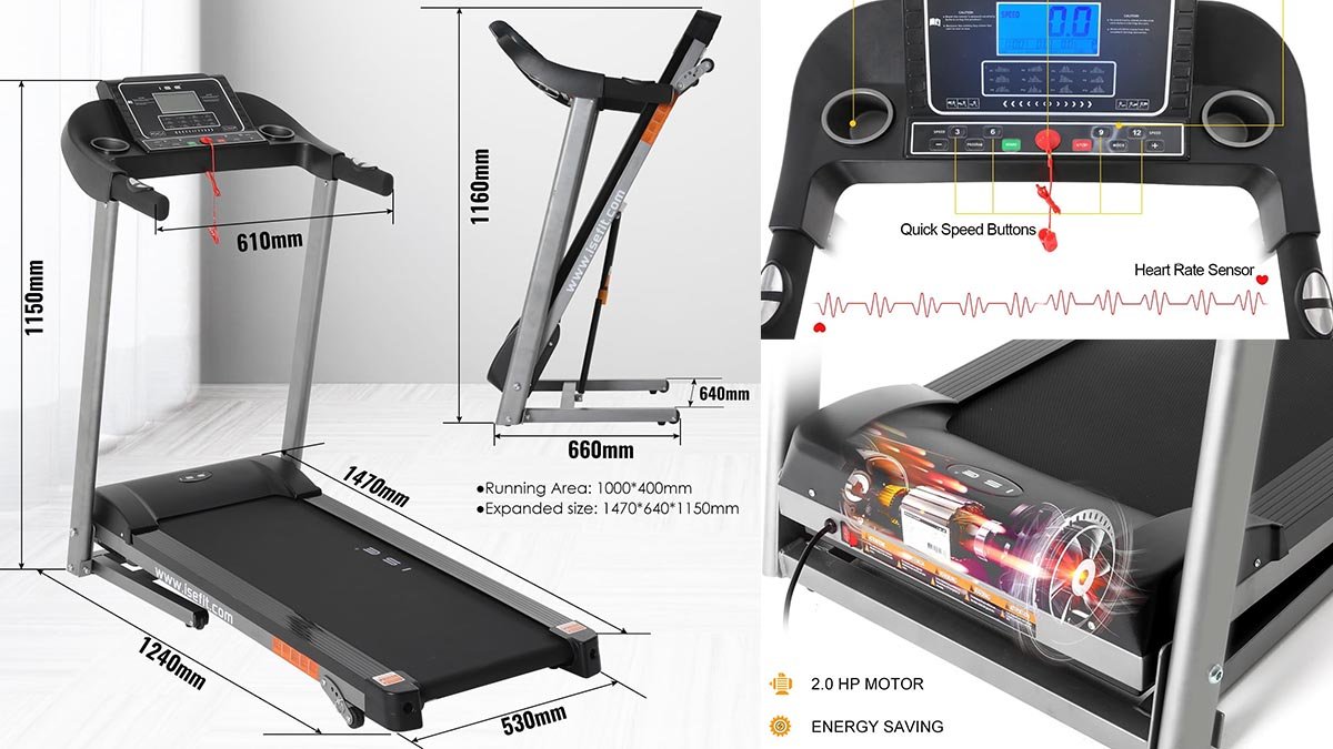 ISE Cinta de Correr eléctrica Plegable para Fitness y silenciosa