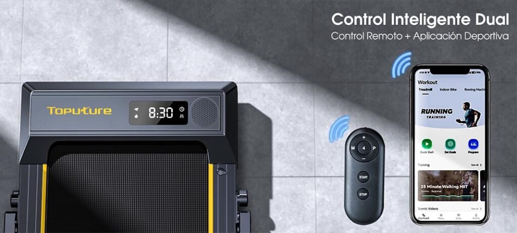Cinta de Correr Plegable TOPUTURE 2-5HP control remoto APP